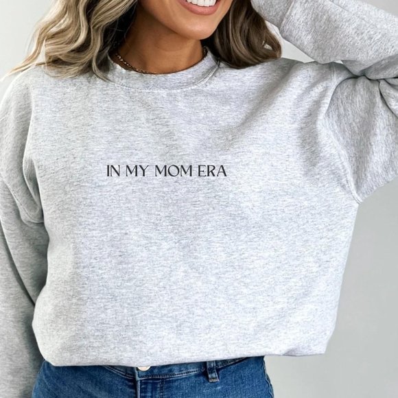 In My Mom Era Pink Long Sleeve Crewneck Unisex Sweatshirt - Picture 4 of 8